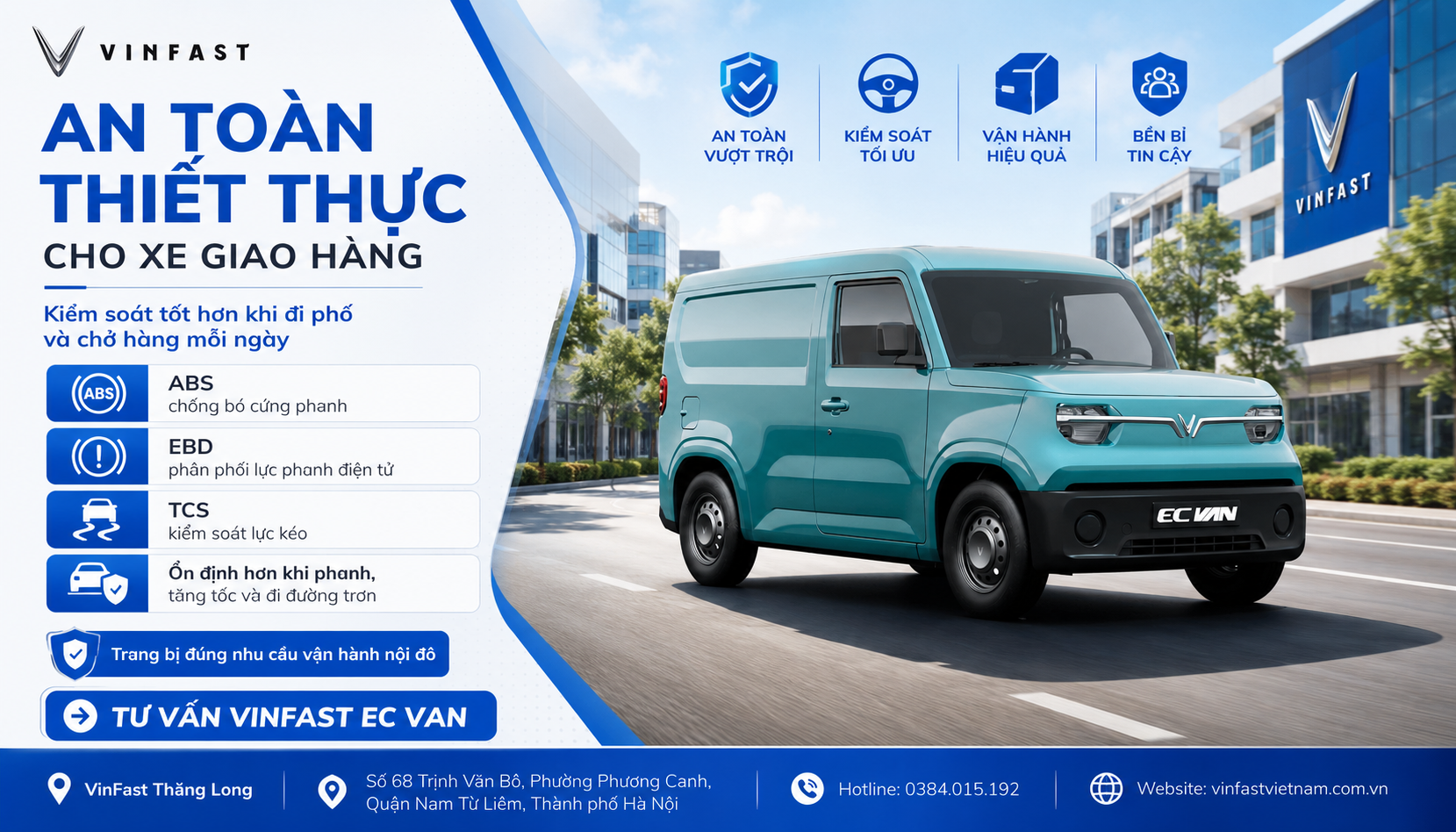 Trang bị an toàn trên VinFast EC Van