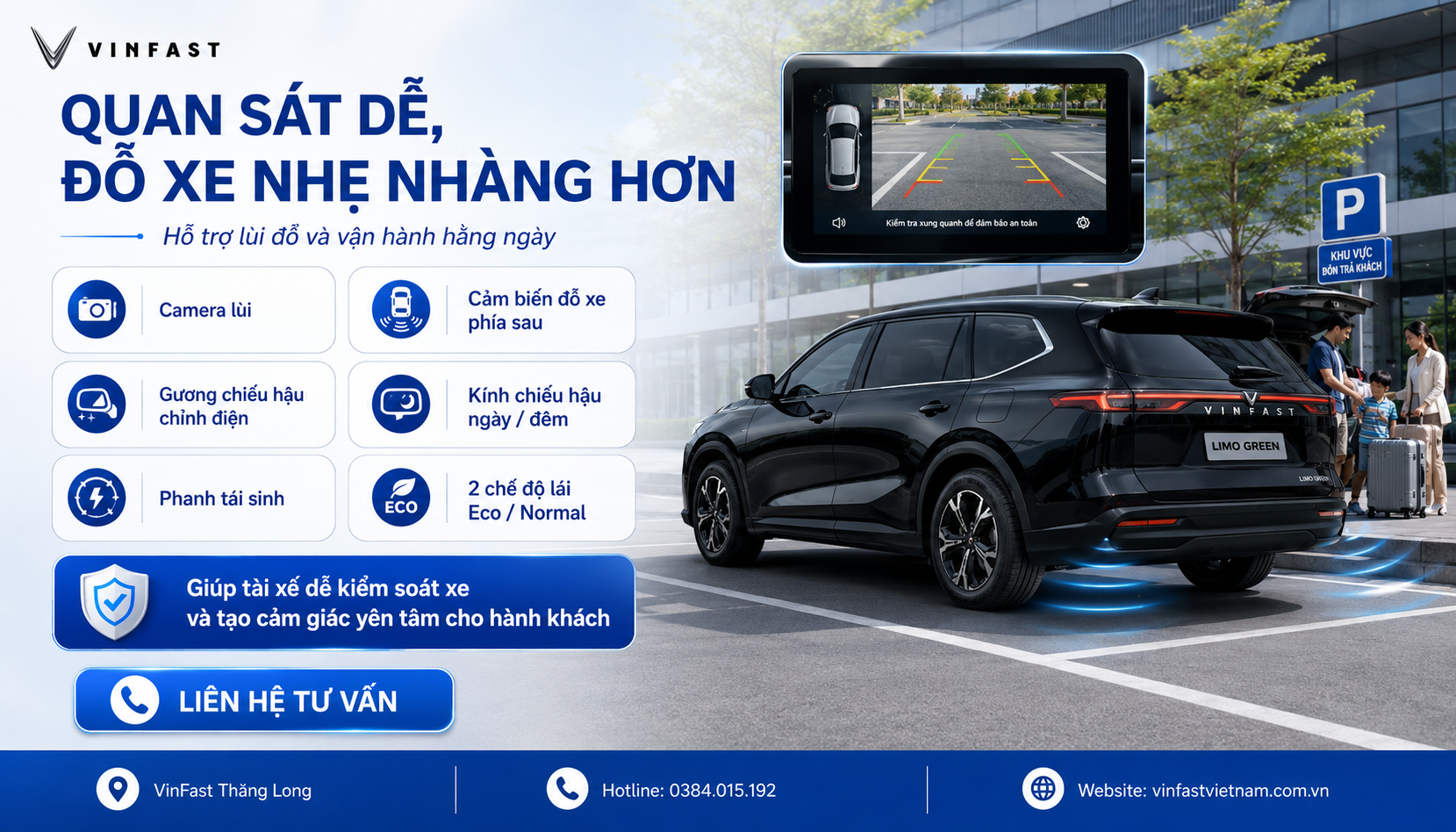 Trang bị an toàn trên VinFast Limo Green