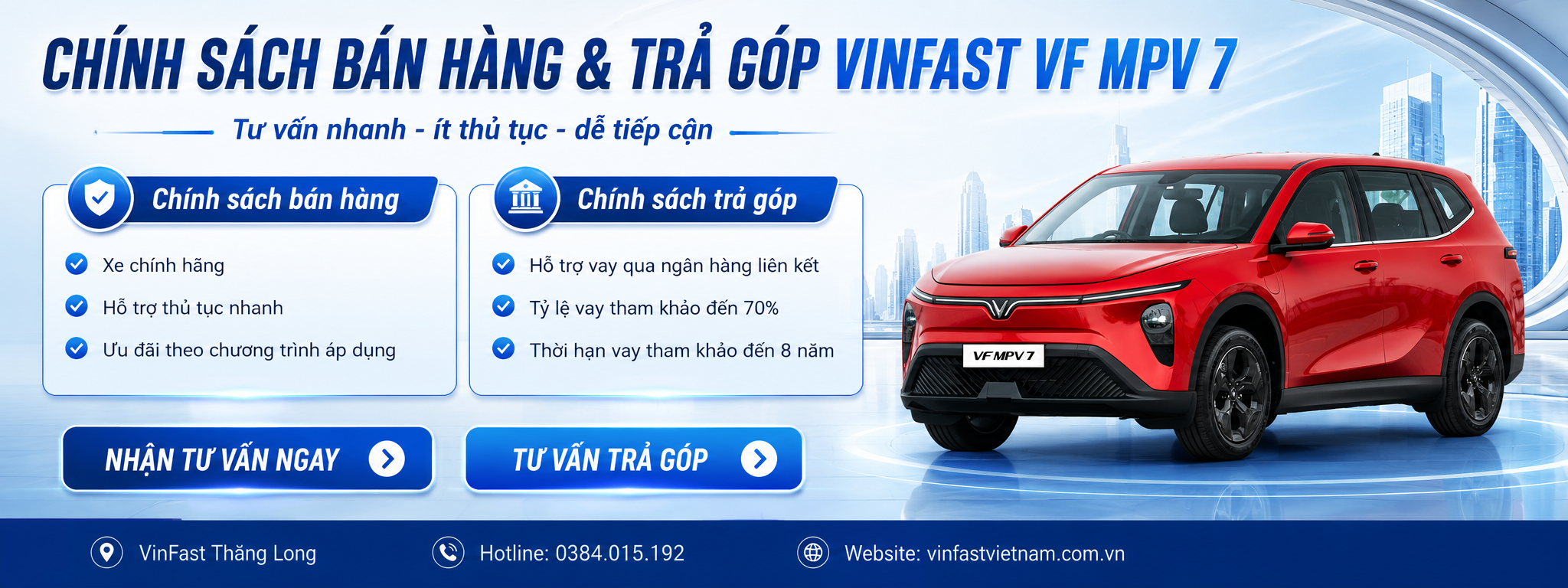 Chính sách bán hàng và chính sách trả góp xe ô tô Vinfast