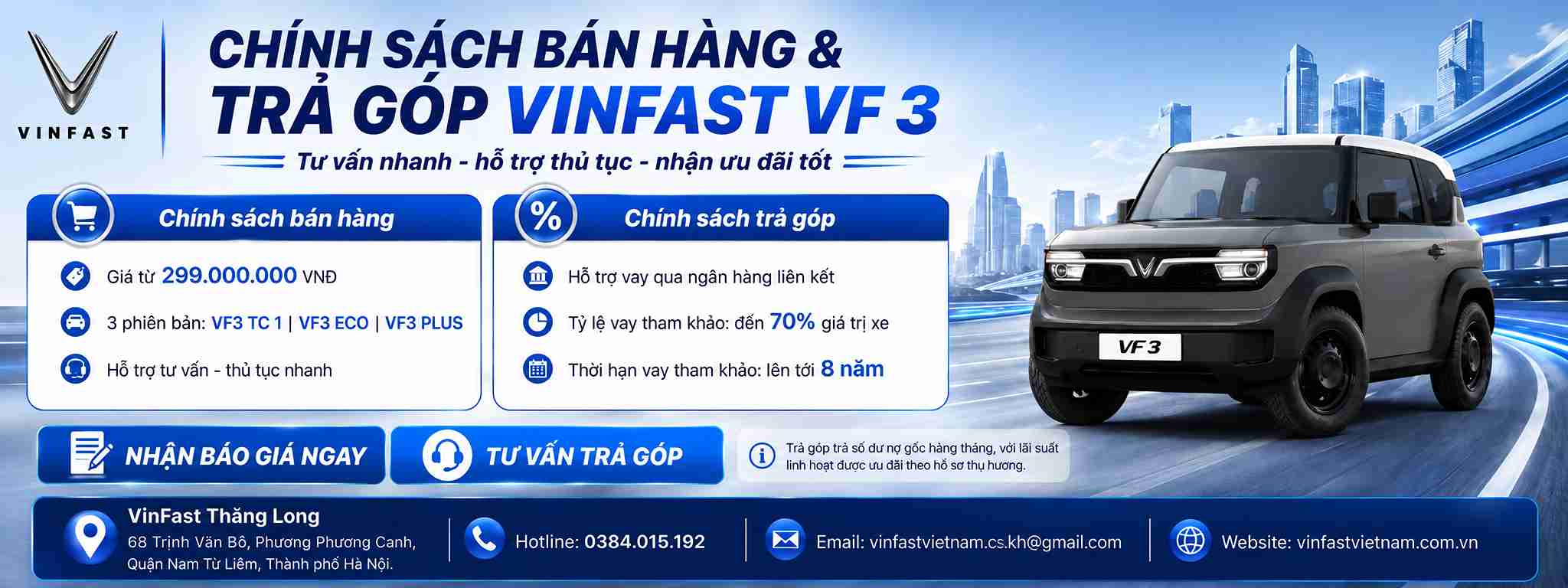 Chính sách bán hàng và trả góp xe ô tô Vinfast