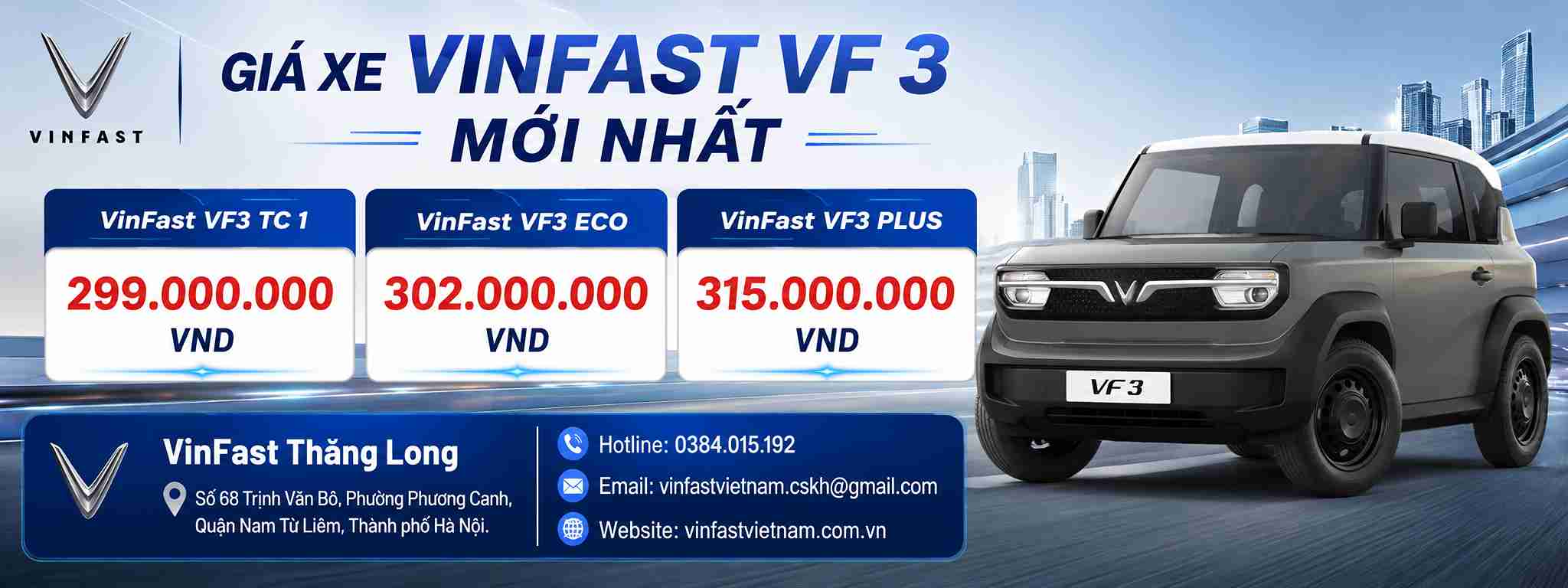 Giá bán Vinfast VF 3 mới nhất