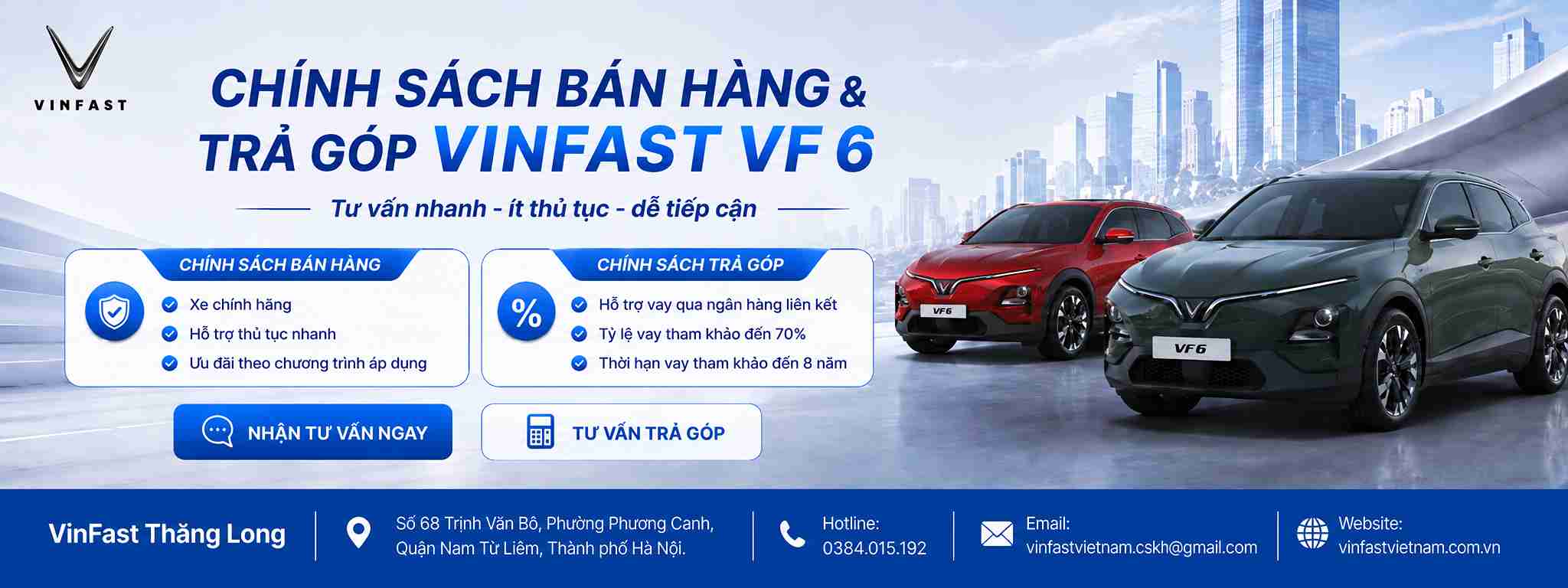 Chính sách bán hàng và trả góp xe ô tô Vinfast