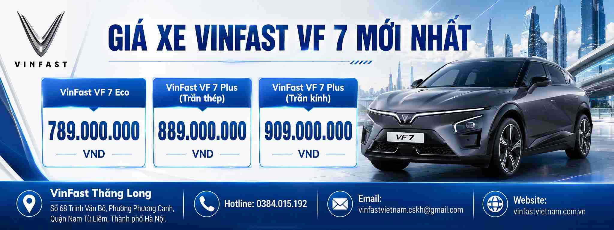 Giá bán Vinfast VF 7 mới nhất