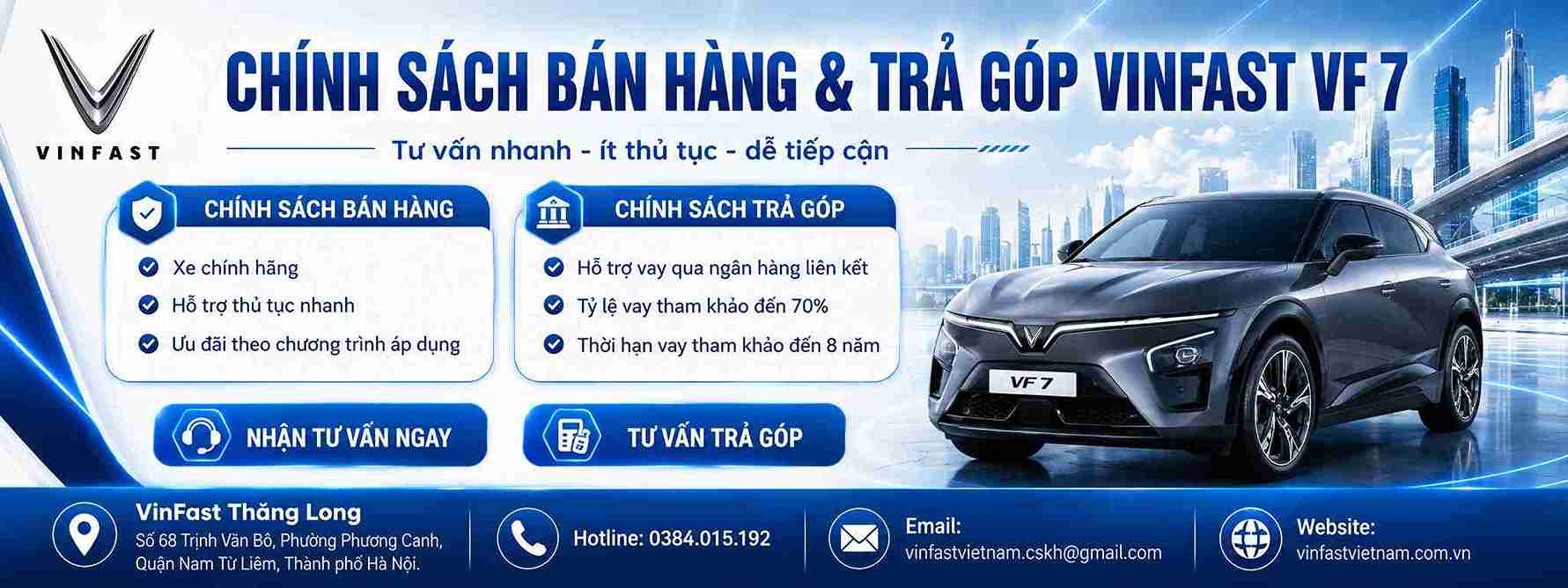 Chính sách bán hàng và trả góp xe ô tô Vinfast