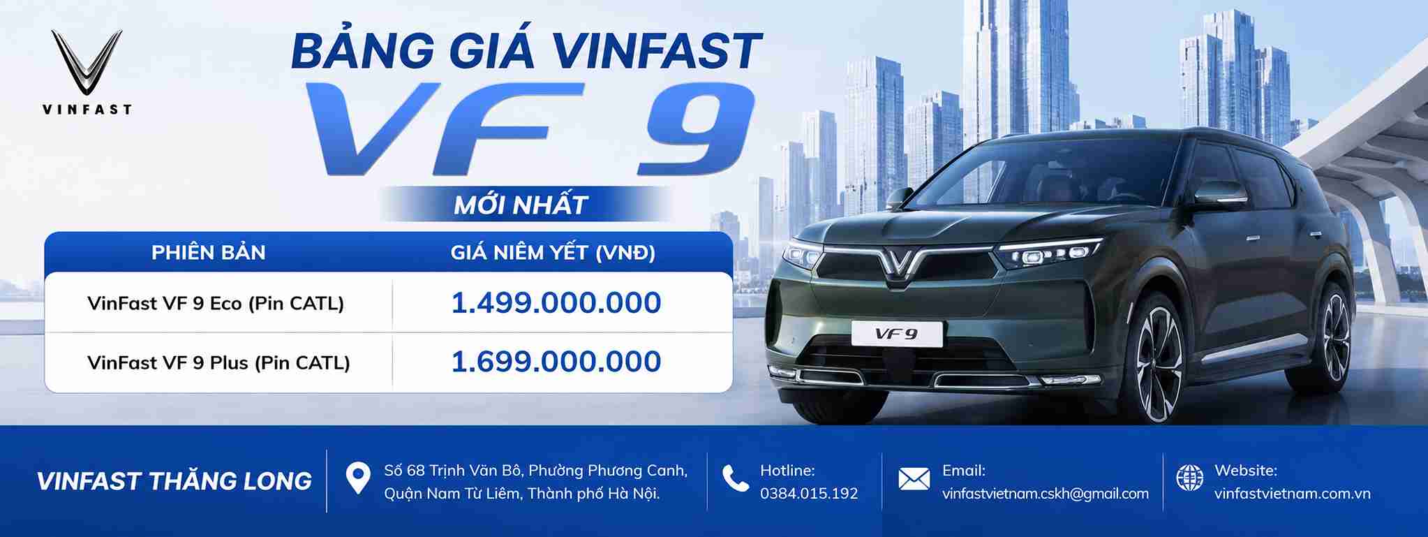 Giá bán Vinfast VF 9 mới nhất